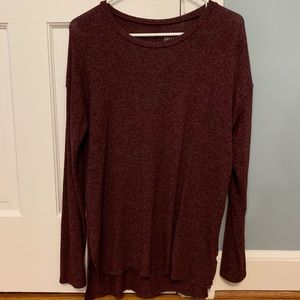 AEO Burgundy Soft & Sexy Plush Sweater Top